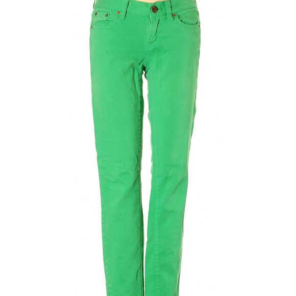 J Crew Neon Green Straight-Leg Matchstick Jeans- size 6 / 28” waist